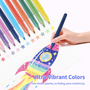 Khy 12 Màu Long Lanh Màu Nước Bút Thiết Lập Không Độc Hại Cảm Thấy <span class=keywords><strong>Tip</strong></span> Nghệ Thuật Đánh Dấu Bút Cho Trẻ Em Màu Bút & Đánh Dấu - Product Image 4