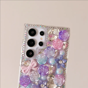 Luxe Femmes Filles Bling Paillettes Cristal Arc Rose Fleur Diamant Téléphone étui pour samsung S24 S23 S22 S21 Ultra Note20 Note10 <span class=keywords><strong>A32</strong></span> - Product Image 4