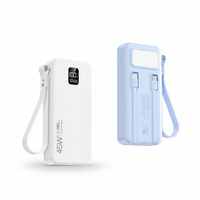 Batterie externe 45W à charge ultra-rapide 20000 mAh avec lampe torche portable 30000 mAh intégrée, ports Type-C et câbles, écran LED pour iPhone 17
