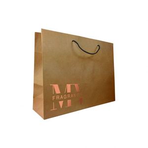 Wholesale Luxury Carry Custom Shopping Recycled Kraft Paper Bags for <b>Clothes</b> Boutique Packaging - Product Image 1