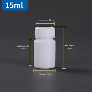 Flacon en plastique HDPE blanc de 20 ml à 200 ml pour capsules de vitamines, pilules, médicaments, avec <span class=keywords><strong>bouchon</strong></span> sécurité enfant - Product Image 4