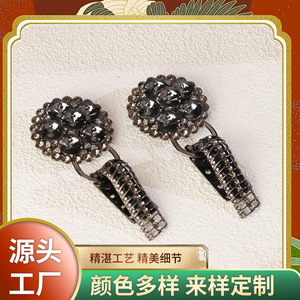 Round Rhinestone Duckbill Buckle Black Zinc Alloy <b>Clip</b> Buckle For Garment Decoration <b>Spring</b> 2025 - Product Image 5