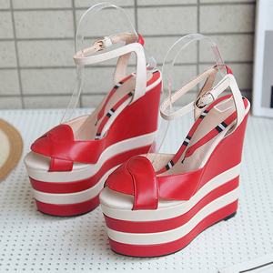 Zapatos de Tacón Alto Modernos de Colores Mezclados, Diseño de Sandalias con Plataforma y Punta Abierta, Zapatos de Vestir con Correa en el Tobillo, Talla 43 - Product Image 3