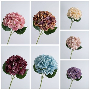 ดอกไฮเดรนเยียประดิษฐ์สีชมพูเบจม่วง สำหรับตกแต่งภายในงานแต่งงาน - Product Image 3