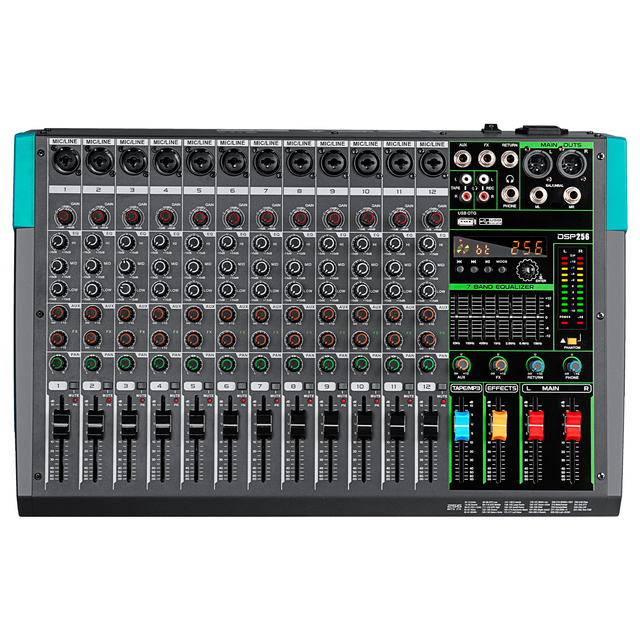 Depusheng PA12 Professional Audio Mixer Interface 12 Channels Dj Controller for Stage Dj Show