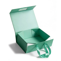 Boîte cadeau magnétique pliable rigide personnalisée, grande boîte en carton noir de luxe avec poignée et couvercle magnétique