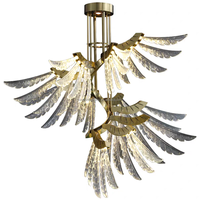 Lustres en cristal au design unique d'ailes d'ange, prix d'usine personnalisable, pour hall d'entrée, escalier, restaurant, salle à manger