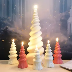 دومو مخصصة لولبية شجرة عيد الميلاد ، 3D الجص الإبداعي Diffuser قوالب شمعة