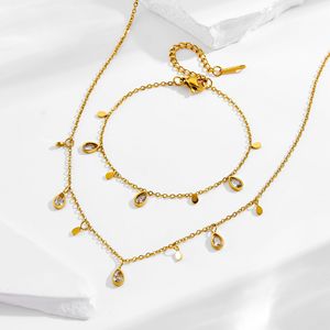 סט תכשיטים מנירוסטה MW, עמיד בפני כתמים, בצורת לב, פרח, צלב, צדף, כוכב, עגילים, שרשרת פרפר, צמיד, סט תכשיטים משובץ זירקון - Product Image 4