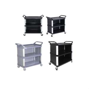 Sunmax-Carrito de recogida de platos de tubo cuadrado de acero inoxidable para restaurante, hotel, limpieza de limpieza - Product Image 6