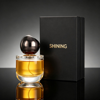 Flacon de parfum de luxe en verre transparent 50ml 100ml avec bouchon en forme de galet unique, flacon de parfum en verre silex de haute qualité, emballage cosmétique