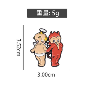 Spilla in lega con personaggi creativi personalizzati di <span class=keywords><strong>angeli</strong></span> e demoni, accessorio per colletto - Product Image 6