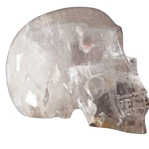 Lifesize Ukiran Tangan Kerajinan Patung untuk Koleksi Alami Bening Kristal Tengkorak - Product Image 1
