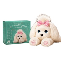 Peluche chien intelligent IA transfrontalier (Polyester) 15 cm style gribouillé, cadeau Bestie pour camarades de classe, interactif pour l'éducation précoce