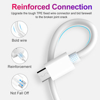 Cable KAKIYA de 8 Pines Micro USB Tipo-C de 1M 3FT, Carga Rápida, Sincronización de Datos, Trenzado de PVC, Cobre Puro, para Teléfonos Móviles, Cámaras, Computadoras