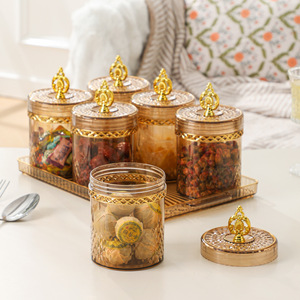 <b>Storage</b> <b>Jars</b> With Lids <b>For</b> Food Sealed Transparent Cylinder Containers <b>For</b> <b>Kitchen</b> Living Room Party Use GY020 - Product Image 2