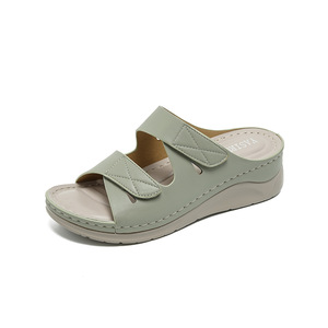 Elegant Black T-Strap Flat Sandals Open Toe Summer Women <b>Shoes</b> Genuine Leather Upper Rhinestone Decoration Buckle Closure - Product Image 5