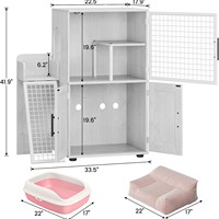Cage pour chat en bois massif de style nordique, rectangulaire, avec double porte et échelle d'escalade, plateau en bois, multifonctionnelle, pour usage domestique, toutes saisons