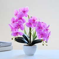 Nouvelle Arrivée Orchidée Papillon Artificielle Bonsaï Plante Simulée en Pot Décoration Intérieure Maison Thanksgiving Mariage Soie Plastique