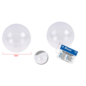 Sfera di Plastica Trasparente Peiyong 8CM Modello 689222 per Artigianato Fai-da-Te e Decorazioni Natalizie - Product Image 1