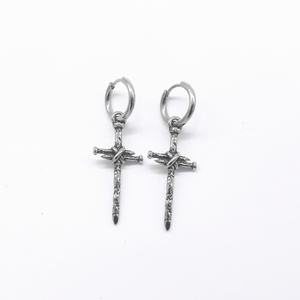 Boucles d'oreilles clous personnalisées pour hommes en acier inoxydable 316L, étanches, hypoallergéniques, style gothique, épée, vintage, punk rock pour hommes - Product Image 5