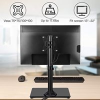 Support universel pour écran unique - Support de bureau autoportant pour écran de 13 à 32 pouces avec pivotement, hauteur réglable