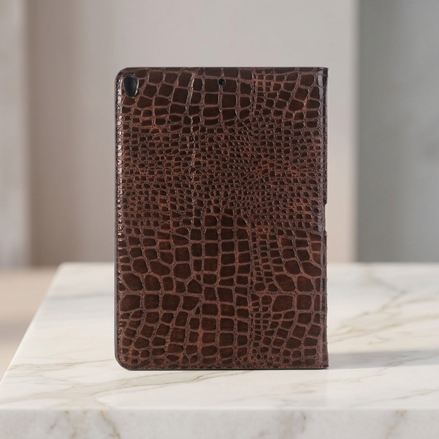 Business Flip Card Slot Genuine Leather Custom Color Aarons Brand Tablet Case Croco Dile Pattern Laptop Cover Stand Factory