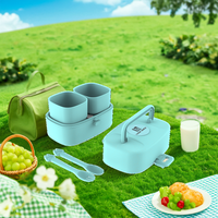Boîtes à lunch pour enfants de haute qualité avec logo personnalisable Solution d'emballage alimentaire pour la rentrée en plastique sans BPA à 3 compartiments