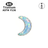 Piercing de Titanio ASTM F136, Forma de Corazón, Marquise, Pera, con Ópalo Incrustado, Labret, Piercing para Labio, Oreja, Tragus, Hélix, Joyería Corporal
