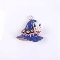 Pendentifs en céramique Halloween fantaisie, breloques Tête de mort, Fantôme, Momie, Araignée pour la création de boucles d'oreilles et colliers DIY