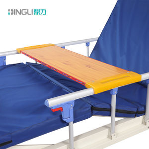 Lit médical manuel à 2 manivelles avec table à manger en bois, matelas pliable, barrières latérales en aluminium, mobilier pour soins à <span class=keywords><strong>domicile</strong></span> et hôpitaux - Product Image 5