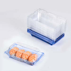 Boîtes de transport pour sushis à emporter de <span class=keywords><strong>6</strong></span> pouces et <span class=keywords><strong>7</strong></span> pouces, bleues, en plastique PET jetable, pour emballages de sushis - Product Image 6
