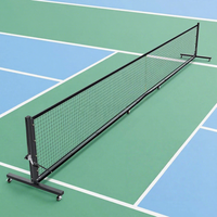 Système de filet de pickleball portable professionnel de 22 pieds, taille tournoi, avec roues et tendeur manuel, pour entraînement et divertissement