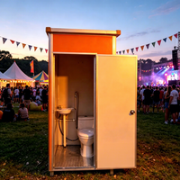 Unité de toilettes et de douche modulaire préfabriquée portable pour extérieur, bloc sanitaire de jardin préfabriqué hors site
