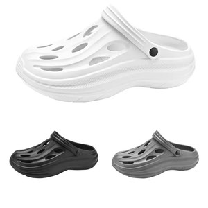 Zapatos de playa de verano para hombre, zapatillas de una pieza con cordones y suela gruesa, informales, ligeros, transpirables, para vacaciones, venta al por mayor - Product Image 1