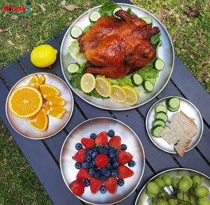 Assiettes en métal de qualité alimentaire Nicety pour restaurant, en acier inoxydable, plateau de service personnalisé pour pizza, plat - Product Image 6