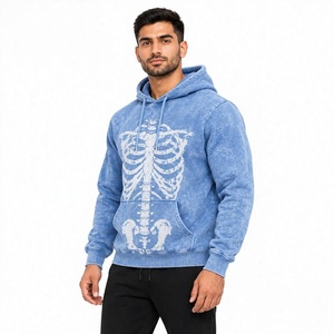 Sudadera con Capucha para Hombre, Estilo Vintage, Lavado Ácido, Felpa de Algodón Grueso, Manga Larga, Ropa Urbana, 100% Algodón Ecológico - Product Image 1
