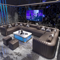 Muebles Modernos para Club Nocturno Comercial, Asientos en Forma de U, Sofá para Bar, Mesa LED, Muebles VIP para Bar, KTV, Discoteca, Fiesta