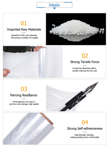 Película Estirable Transparente para Palés, de Plástico LLDPE, Resistente a la Humedad, 23 micras x 500 mm x 300 m, Marca Chuzhong, Personalizable - Product Image 5