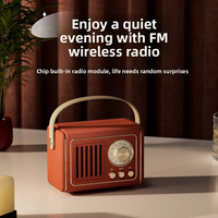 Nouveau design rétro pour haut-parleur - Mini lecteur USB portable et lecteur de carte TF, radio FM, alimenté par piles, son large spectre, cadeau