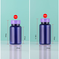 Vente en gros personnalisation violet 80ml 100ml 120ml 150ml 175ml 200ml capsule en plastique flacon de pilules pour emballage de supplément de vitamine