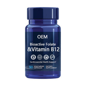 แคปซูลโฟเลตและเมทิลบี12 ผลิตตามความต้องการของลูกค้า (OEM) - โฟเลต 680 ไมโครกรัม สำหรับการดูแลสุขภาพหัวใจและหลอดเลือด และเสริมพลังงาน, 90 แคปซูลสำหรับผู้ทานมังสวิรัติ - Product Image 1