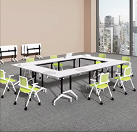 Table de conférence et de formation pliable en métal et bois, mobilier de bureau commercial personnalisé, vente directe d'usine Glory Merge