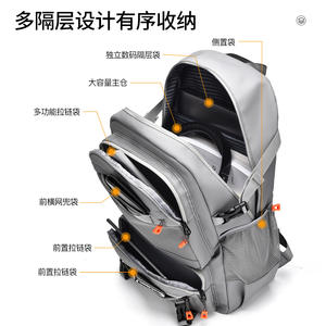 Nouveau sac de voyage en cuir PU et tissu Oxford pour homme, grande capacité, sac à dos d'affaires tendance - Product Image 3