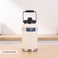 Bouteille d'eau isotherme en acier inoxydable grande capacité, modèle Big Belly, 1600ml, 2100ml, 2500ml avec corde