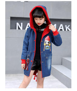Ropa Infantil al por Mayor, Fábrica China, Nuevos Abrigos Largos de Mezclilla para Niñas, Estilo Invernal - Product Image 2