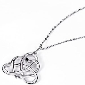 Collana con ciondolo a cuore con nodo cinese per donna, catena a clavicola con ciondolo triangolare, gioielli alla moda - Product Image 3