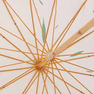 Paraguas de Hoja de Bambú Creativo de Estilo Chino Vintage con Mango de Madera Recto, Varilla Larga, 16 Varillas Reforzadas y Resistente al Viento, 108 cm Abierto - Product Image 4
