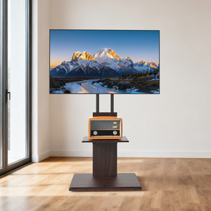 Soporte de <span class=keywords><strong>TV</strong></span> Universal Giratorio e Inclinable para Piso, Base de Acero y Madera, Altura Ajustable, Montaje en <span class=keywords><strong>Mesa</strong></span>, Máx. VESA 600x400mm - Product Image 2