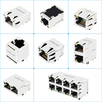 10/100 BASE-T Tab Down Ethernet RJ-45 10/100 W/Magnetic LPJ0011BBNL dengan Hijau/Kuning LED untuk Gunakan Keahlian Papan